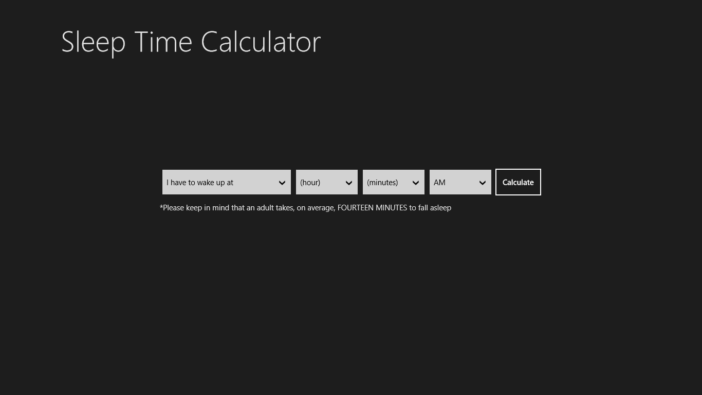 Sleep Time Calculator for Windows 10