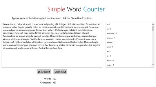 Simple Word Counter screenshot 2