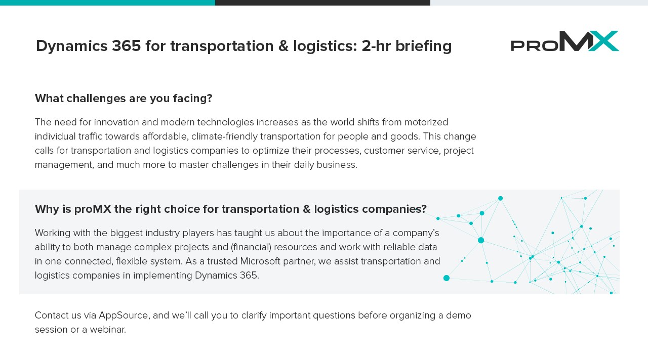 Snapshot 2 of Dynamics 365 for transportation & logistics: 2-hr briefing