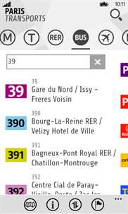 Paris Transports horaires WP7 screenshot 2