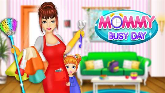Mommy's Busy Day - House Cleaning & Laundry Washing Kids Game screenshot 1