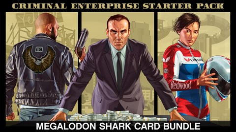 Pakke med Criminal Enterprise Starter Pack og Megalodon Shark Card