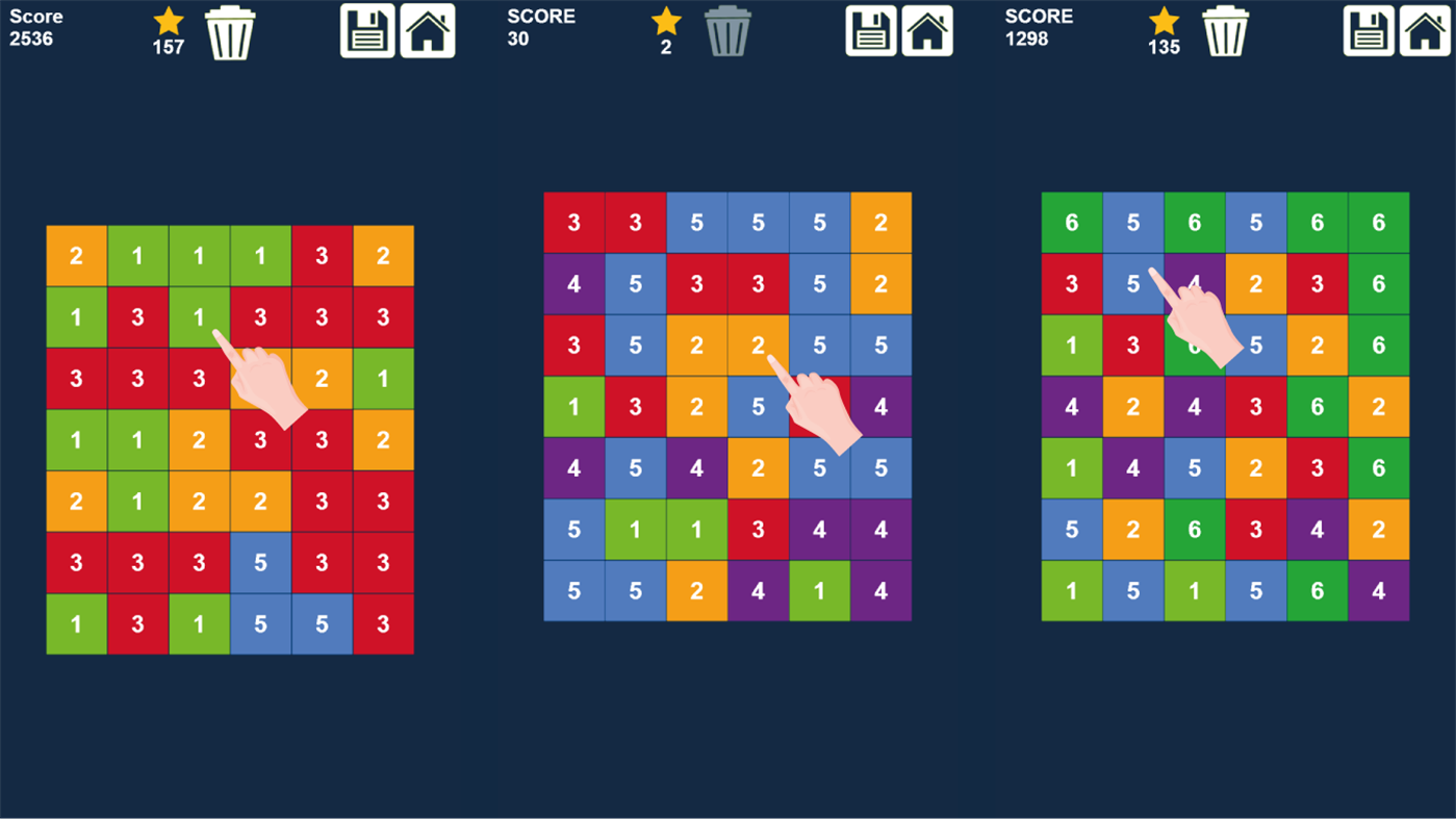 #1. Tap n Merge Numbers: Match-2 Same Game (Windows) โดย: Amr Hassan