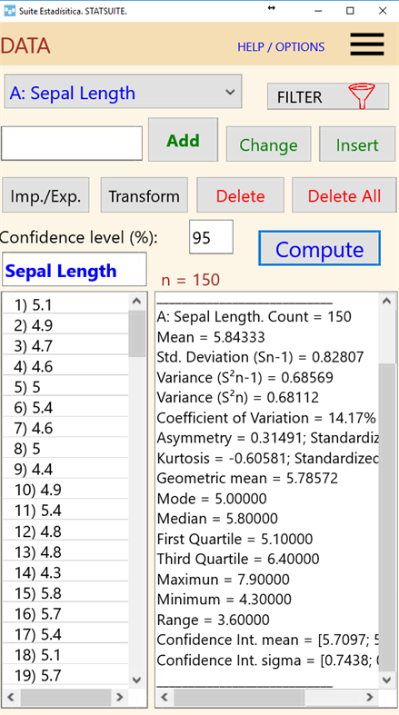 #3. Statistics Suite (StatSuite) Trial (Windows) Podle: Francisco Aparisi