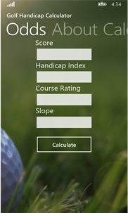 Golf Handicap Calculator screenshot 1