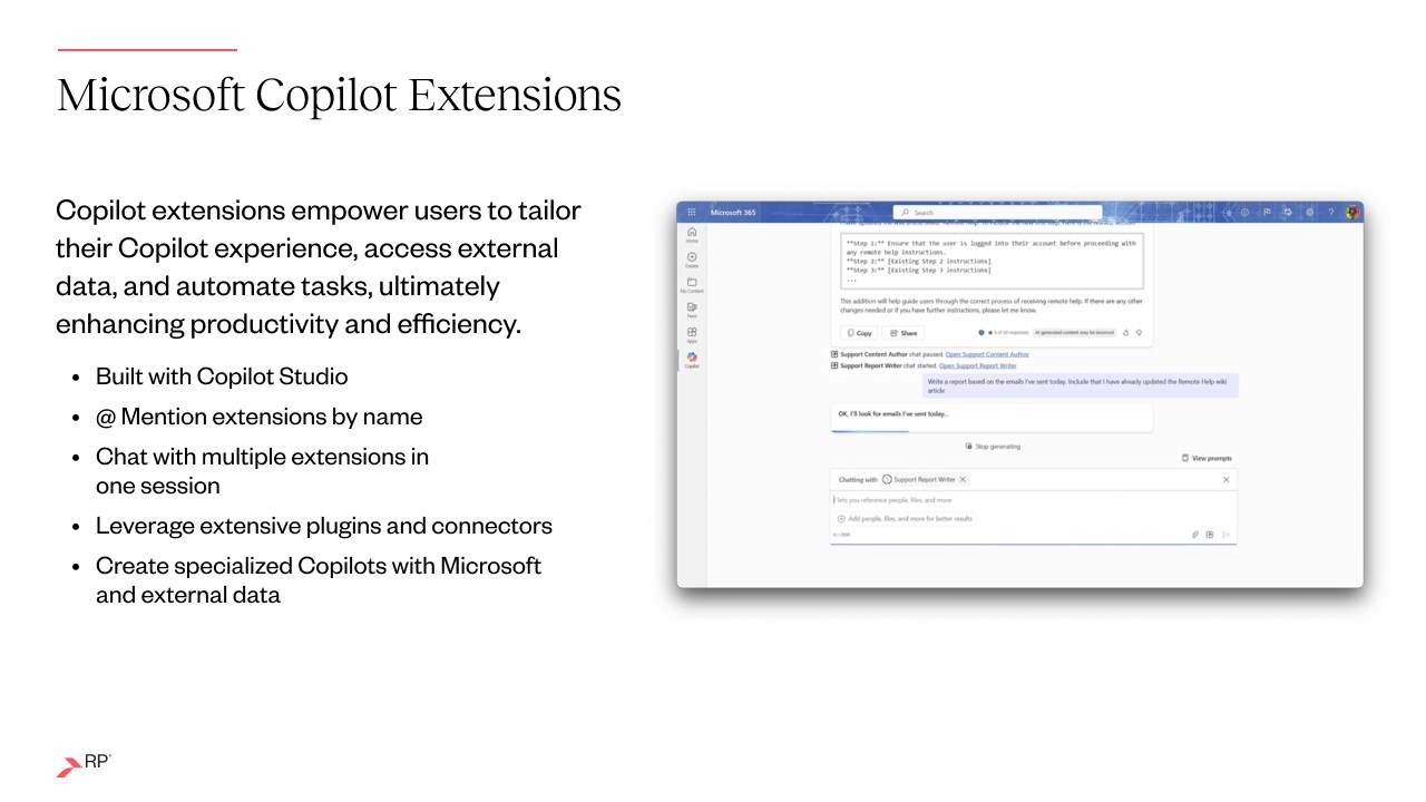 Snapshot 1 of Extension Services for Copilot for Microsoft 365