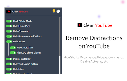 Clean YouTube - Remove Shorts, Comments & Thumbnails small promo image