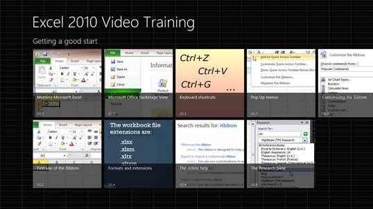 Video Training Excel 2010 screenshot 1