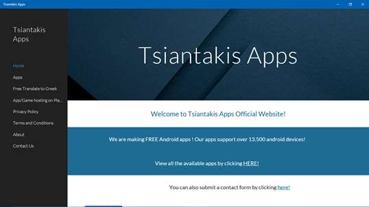 Tsiantakis Apps Website screenshot 1