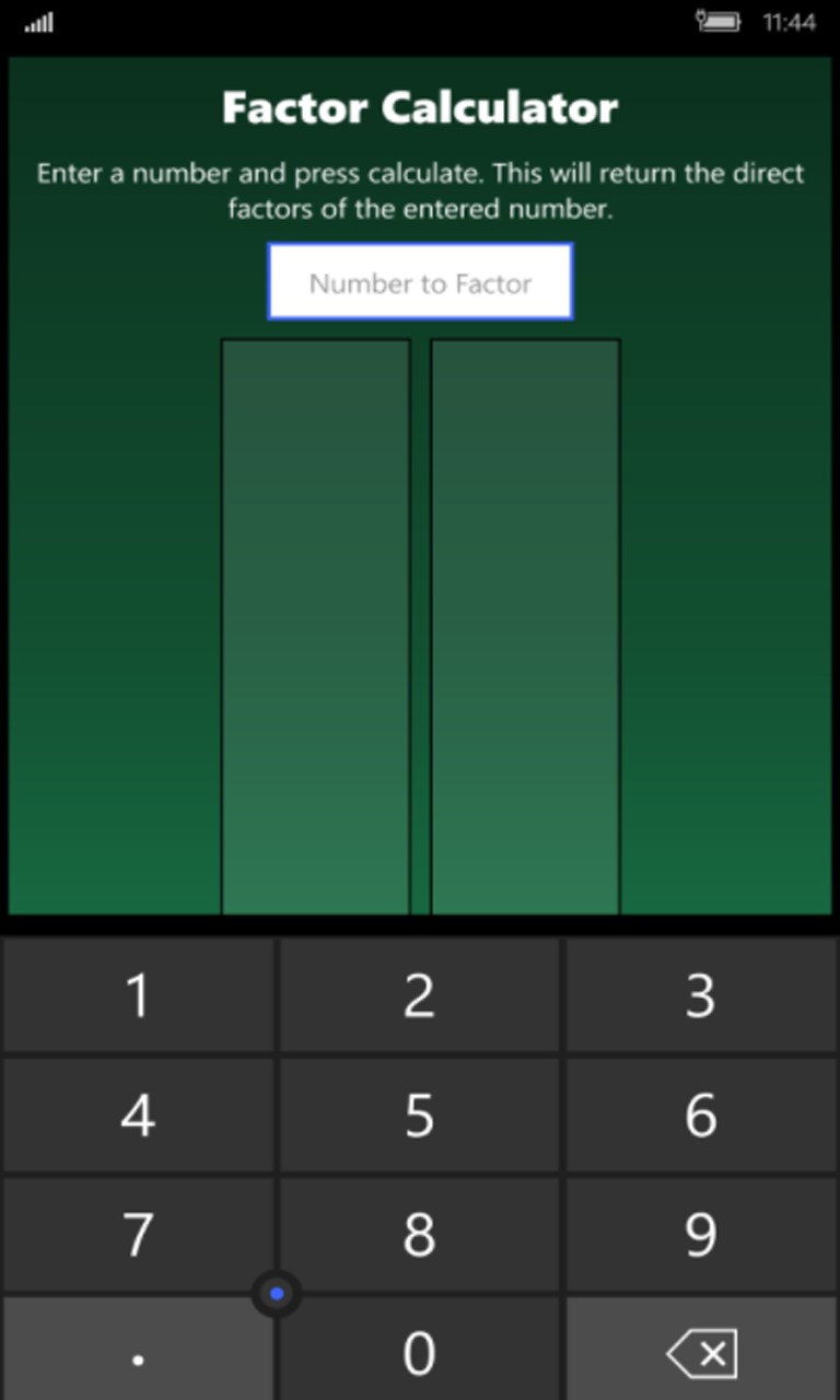 Factoring Calculator for Windows 10 Mobile