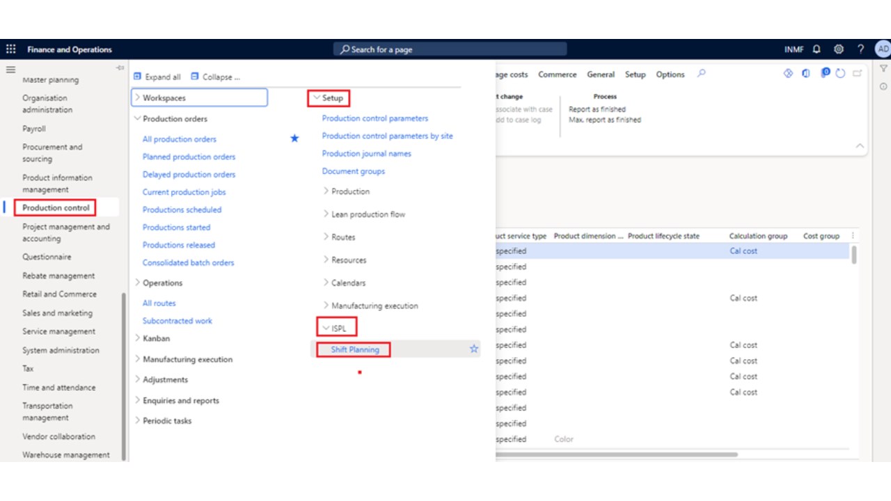 Snapshot 1 of Shift Master Functionality