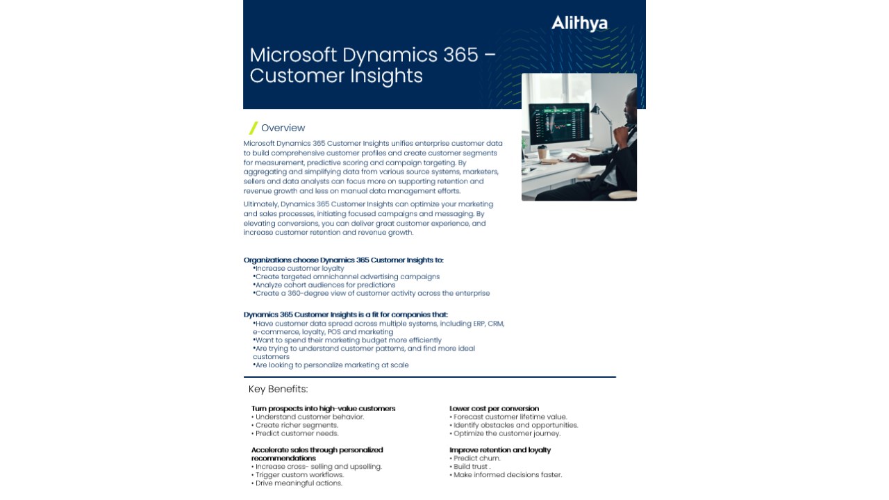 Snapshot 1 of Alithya Dynamics 365 Customer Insights