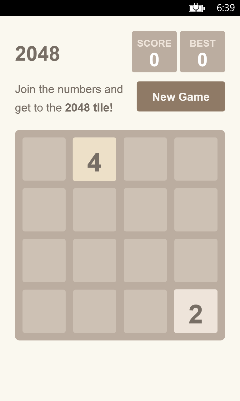 2048 Best Puzzle Game for Windows 10 Mobile