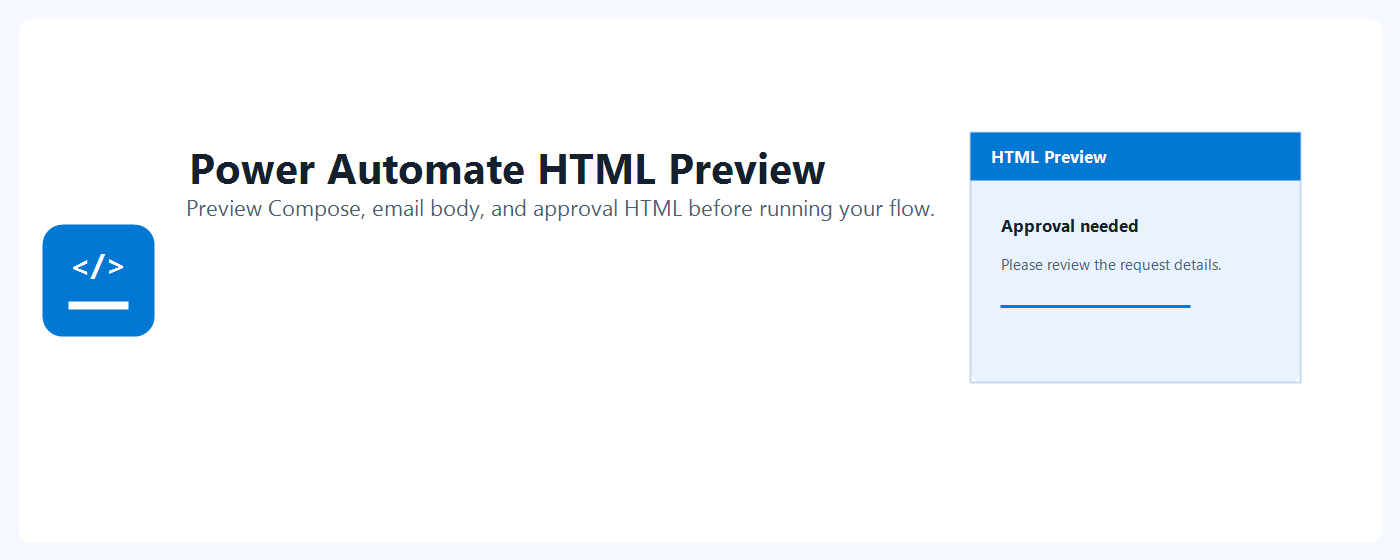 Power Automate HTML Preview