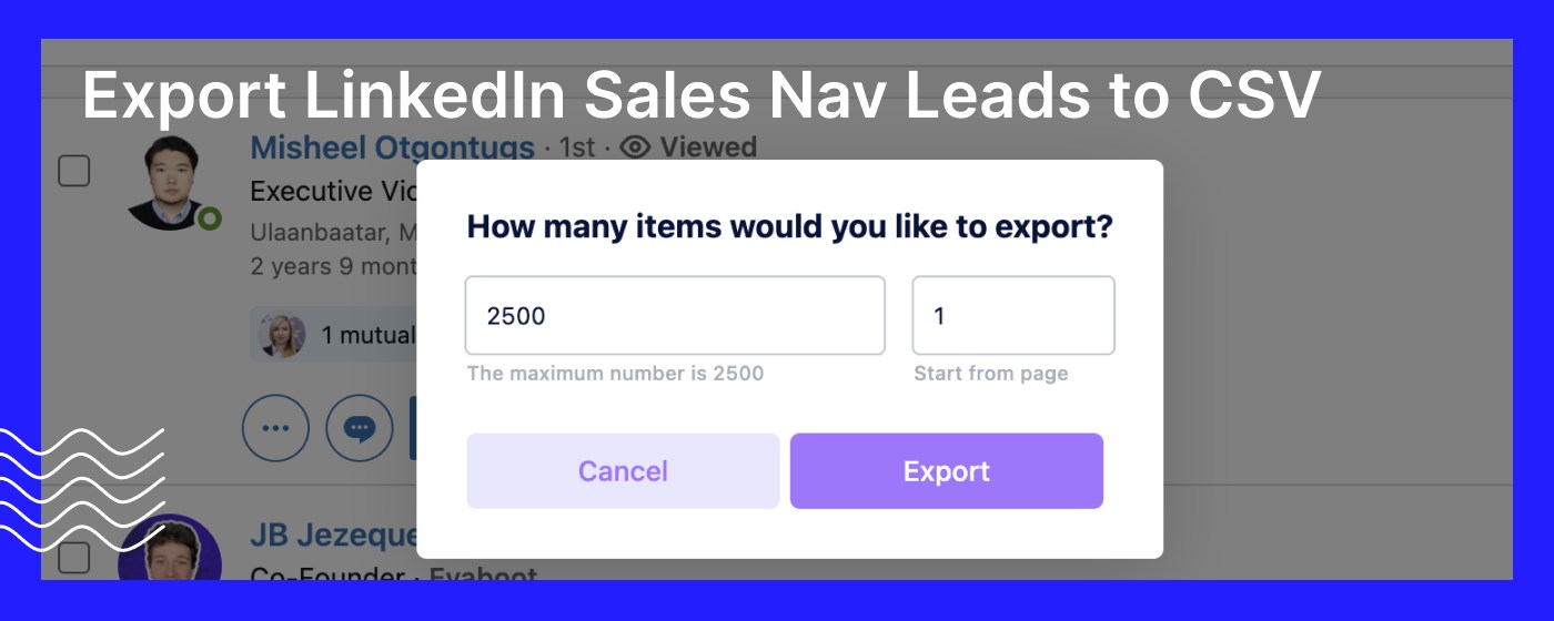 Lead Exporter for Sales Navigator marquee promo image