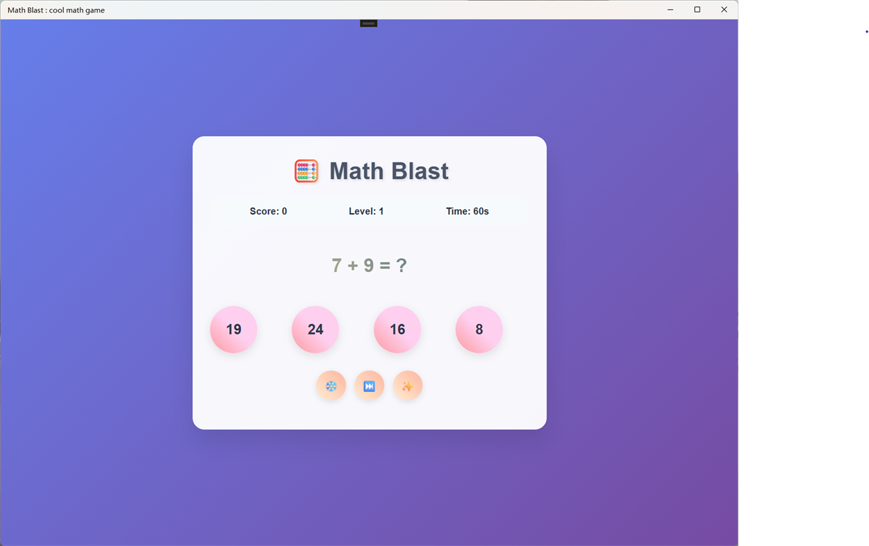 #1. Math Blast : cool math game (Windows) By: RollerNiGi