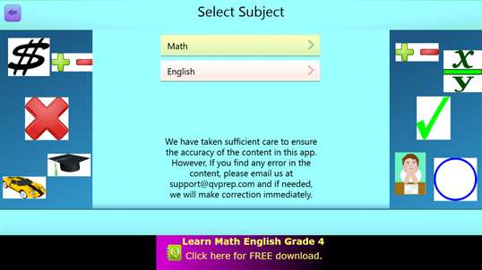 QVprep Lite Math English Grade 3 screenshot 2