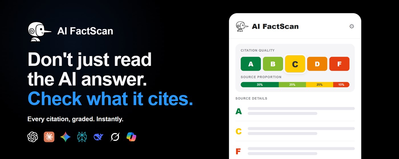 AI FactScan — Grade AI Citations & Verify Source Quality