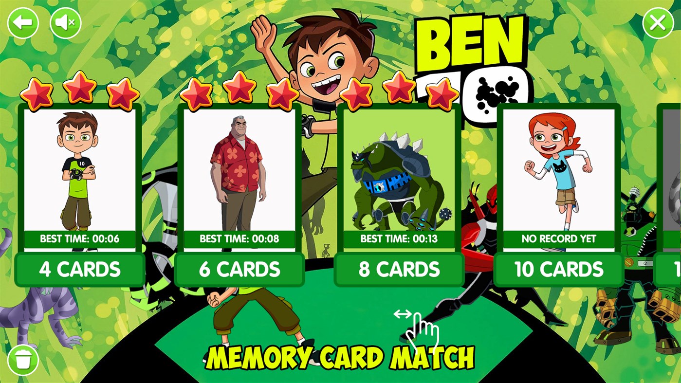 #3. Ben Ten Memory Card Match (Windows) 由: Ken Coloring