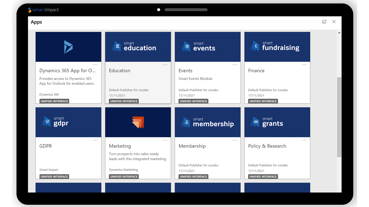Snapshot 1 of SmartGroups for groups, committees and volunteers