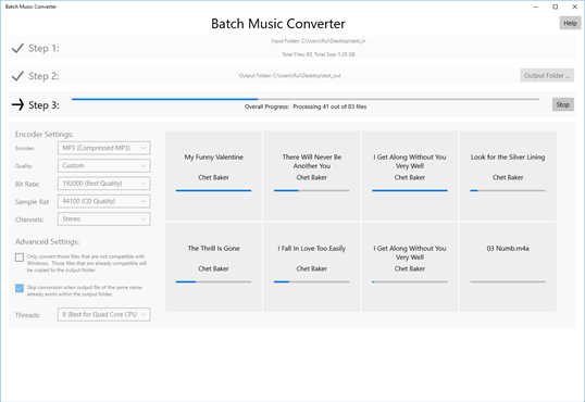 Batch Music Converter screenshot 1
