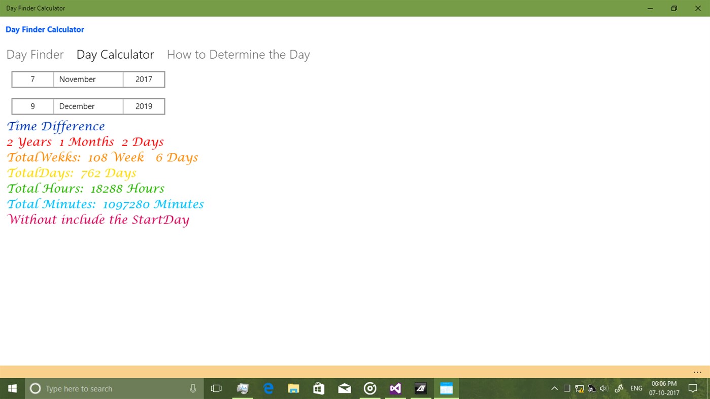 #2. Day Finder Calculator (Windows) 由: Apphub_Cosmos.sp963