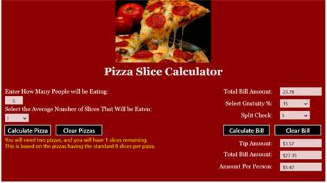Pizza Calculator Screenshots 2