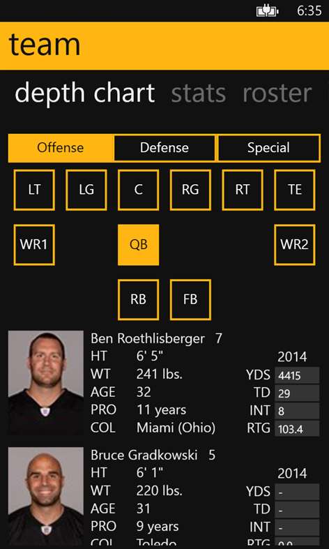 Pittsburgh Steelers Mobile Screenshots 2