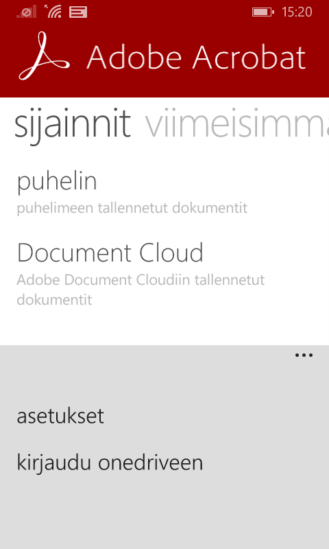 Avaa puhelimessa tai pilvessä olevat PDF-tiedostot.