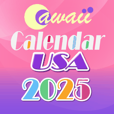 USA 2025 Cawaii Calendar Free!