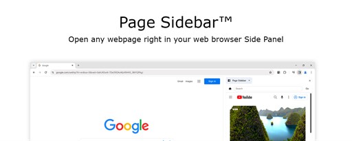 Page Sidebar | Open any page in side panel marquee promo image