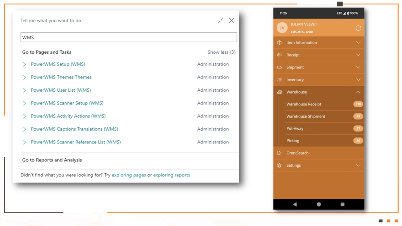 Snapshot 1 of Power WMS