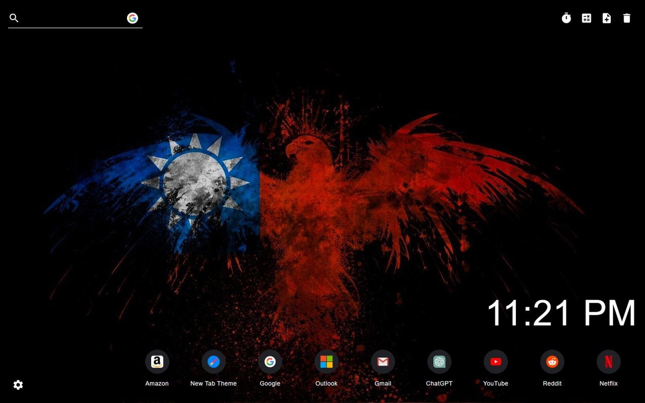 Taiwan Flag Wallpaper New Tab