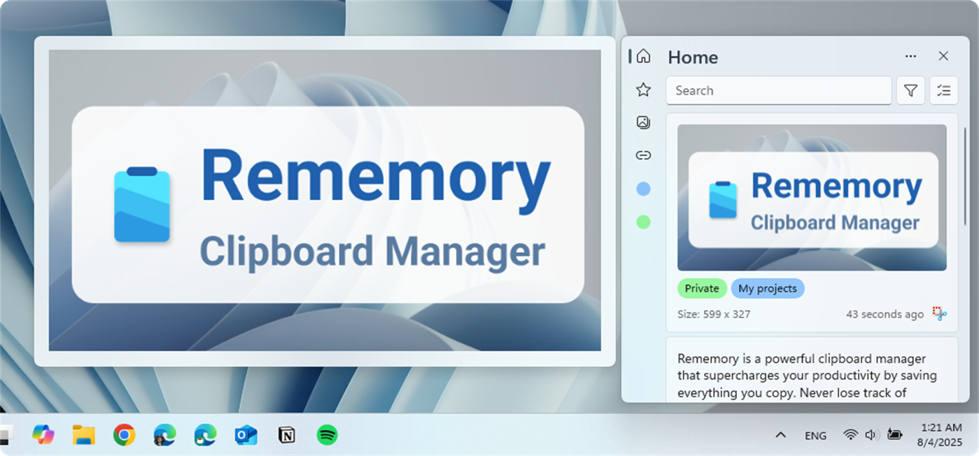 #1. Rememory | Clipboard Manager (Windows) بواسطة: Pavlo Huk