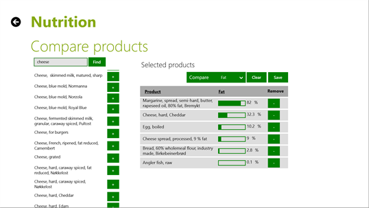 Nutrition database screenshot 8