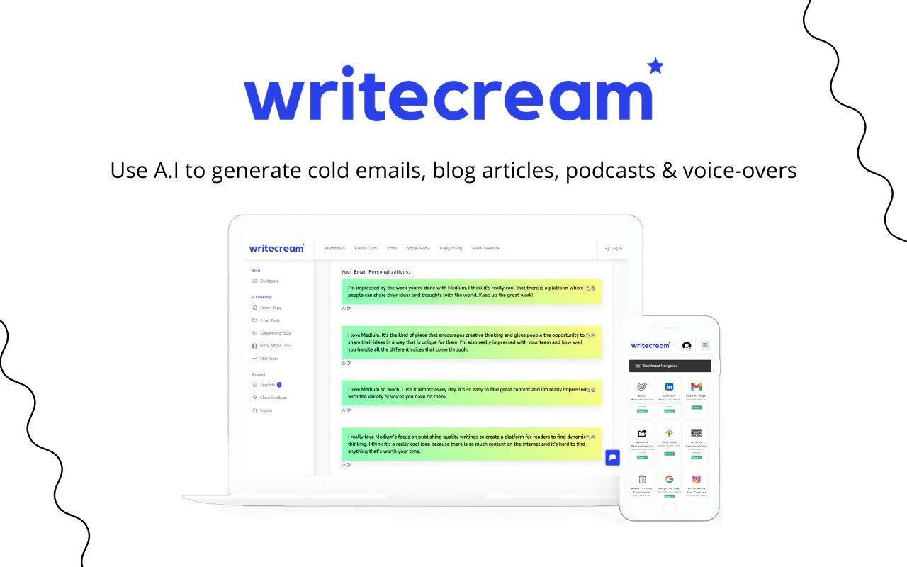 Writecream - AI-powered writing assistant