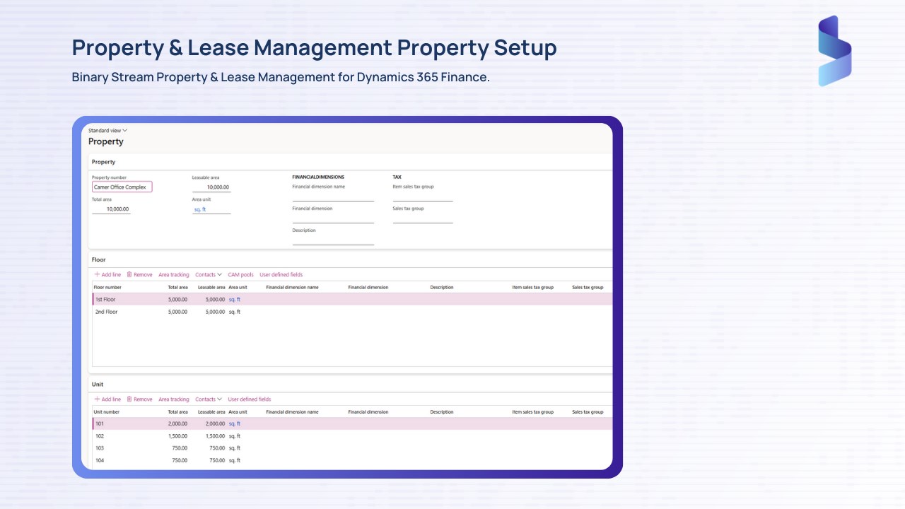 Snapshot 2 of Property & Lease Management for Dynamics 365 Finance