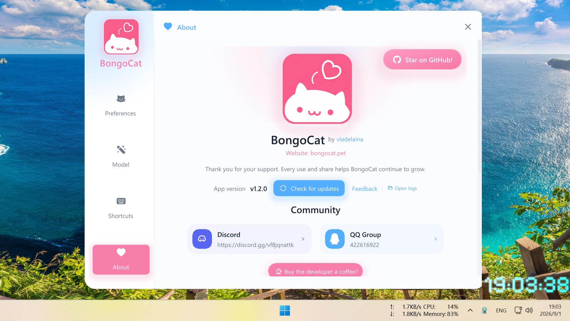 BongoCat screenshot