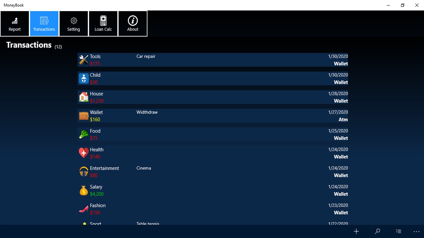 #2. MoneyBook (Windows) Por: LAT