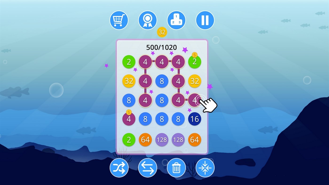 #2. 2-4-8 : link identical numbers (Windows) Podle: Playtouch