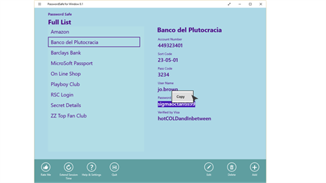 PasswordSafe 8.1 Screenshots 2