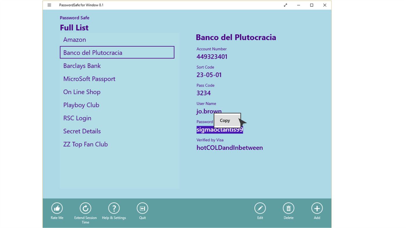 #2. PasswordSafe 8.1 (Windows) 由: MoonScape Software