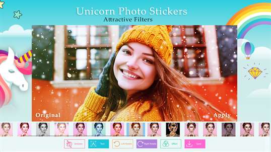 Unicorn Photo Stickers Cute Photo Editor For Girls screenshot 3