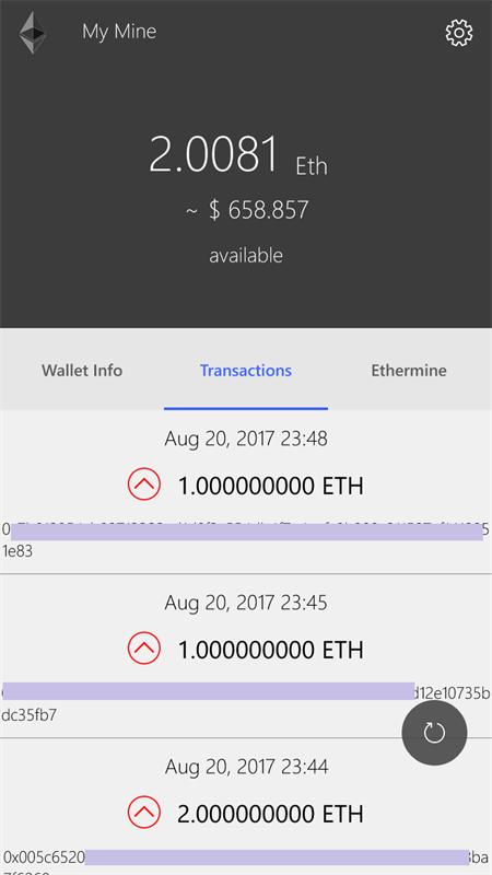 EtherWallet for Windows 10 Screenshot