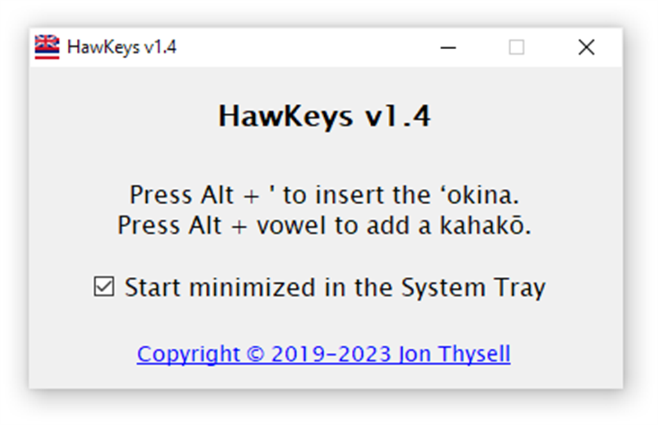 HawKeys (Windows) Με: Jon Thysell