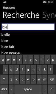 Synonymes français screenshot 2