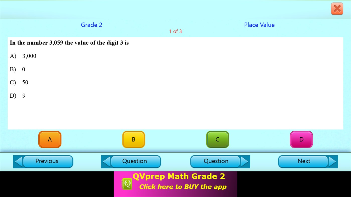 #5. QVprep Lite Learn Math Grade 2 (Windows) 게시자: PJP Consulting LLC
