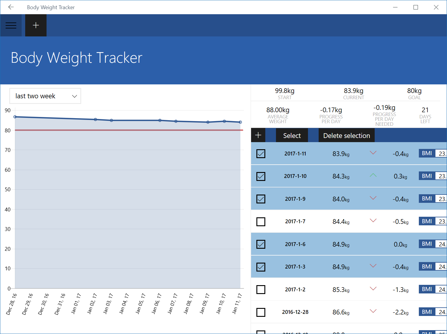 Body Weight Tracker - Free download and install on Windows | Microsoft Store