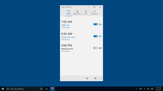 Windows Alarms & Clock screenshot 1