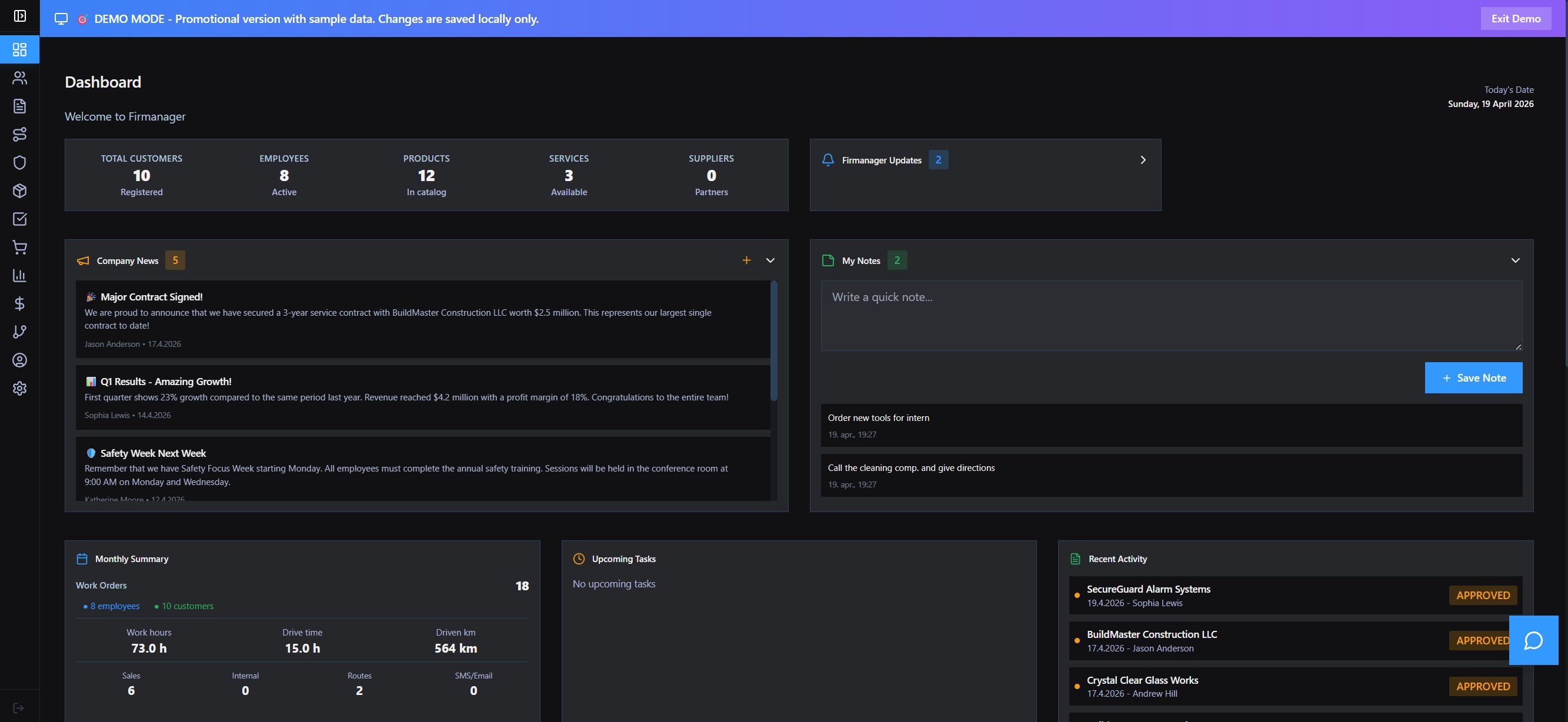 Firmanager - Field Service Management, CRM, Work Orders and Invoicing screenshot